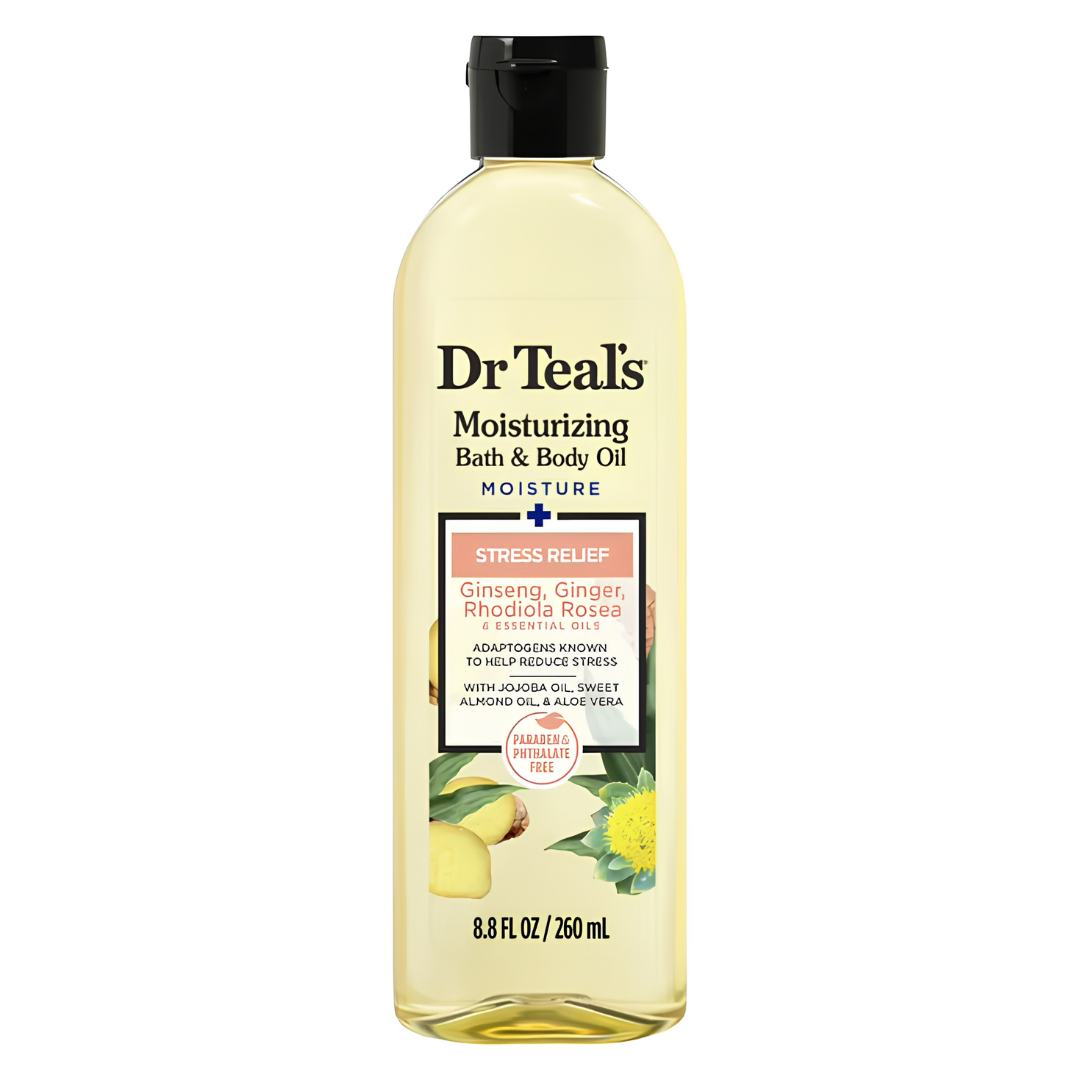 Dr Teal's Moisturizing Bath & Body Oil Ginseng, Jengibre & Rhodiola Rosea 260ML