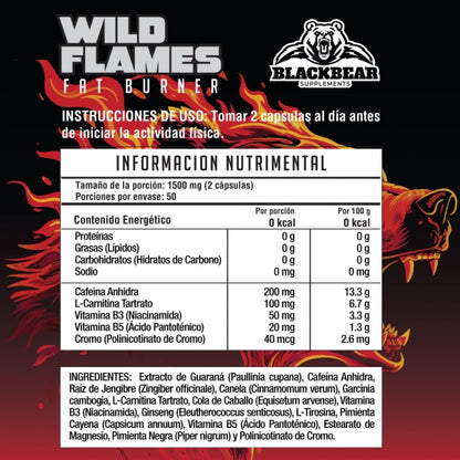 Wild Flames Fat Burner - 100 Cápsulas
