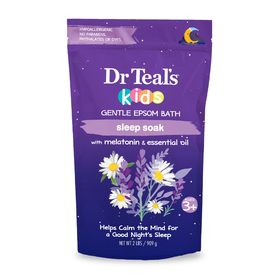 Dr Teal's Kids Gentle Epsom Bath Sleep Soak con Melatonina 2LBS