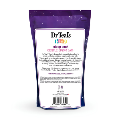 Dr Teal's Kids Gentle Epsom Bath Sleep Soak con Melatonina 2LBS