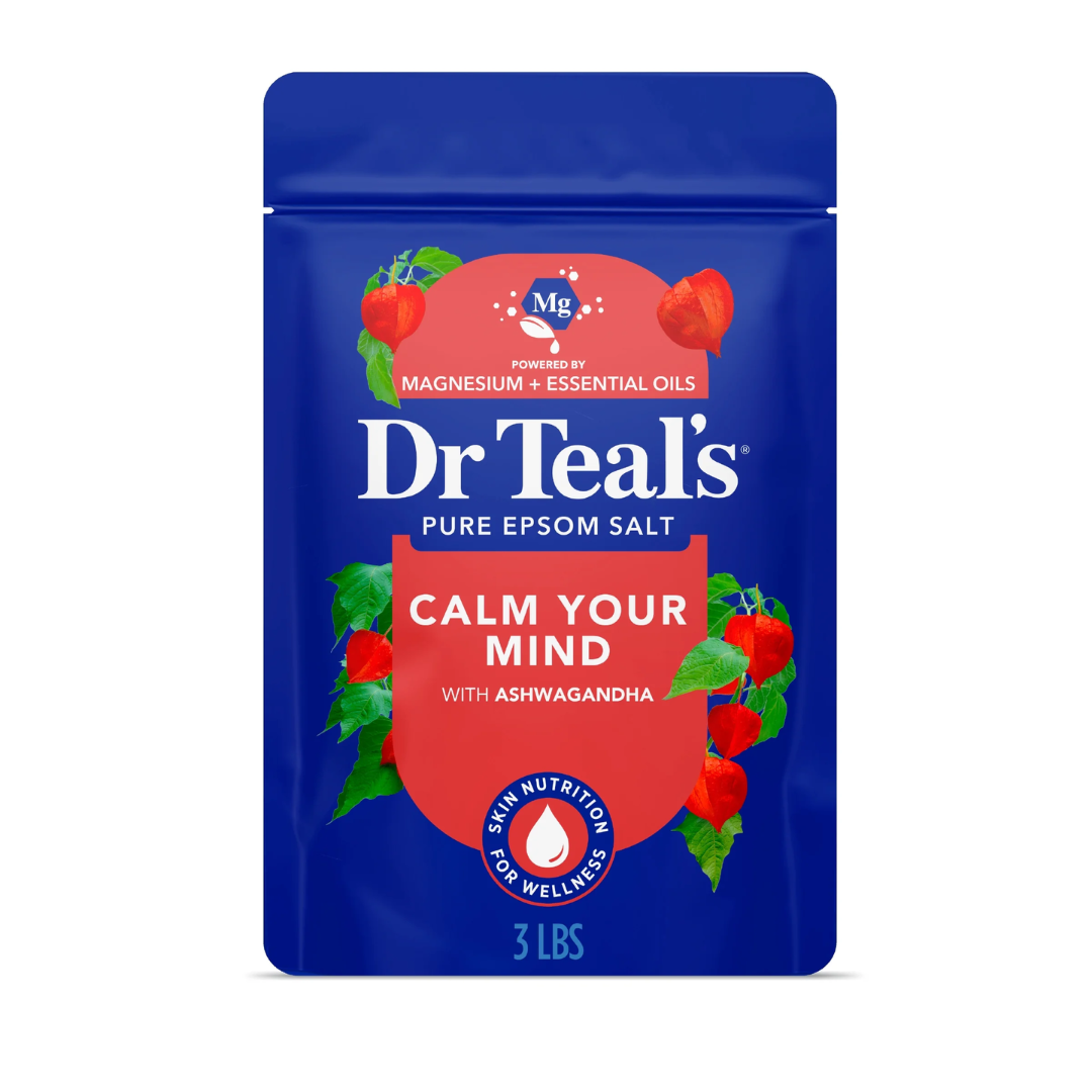 Dr Teal's Pure Epsom Salt Calm Your Mind con Ashwagandha 3 LBS