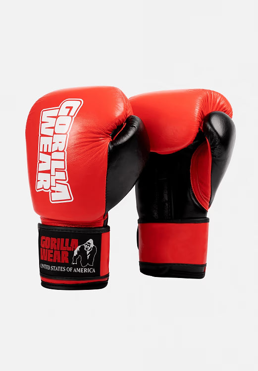 ASHTON PRO BOXING GLOVES RED BLACK