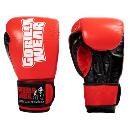 ASHTON PRO BOXING GLOVES RED BLACK