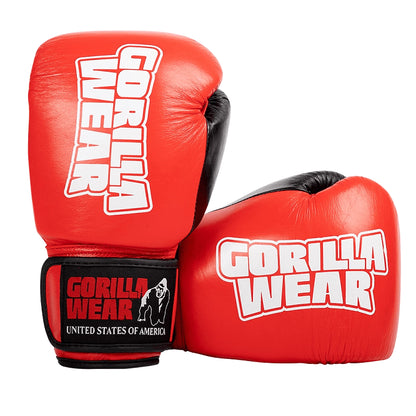 ASHTON PRO BOXING GLOVES RED BLACK