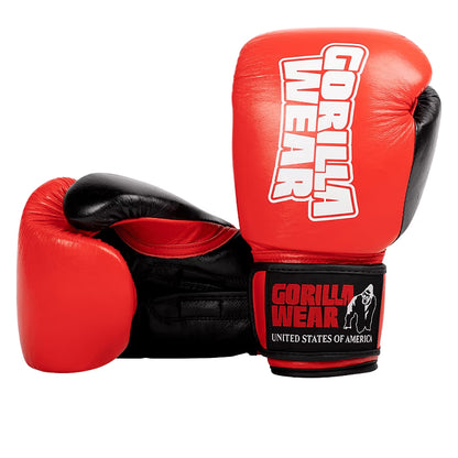 ASHTON PRO BOXING GLOVES RED BLACK